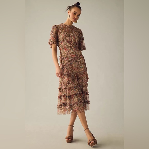 Anthropologie Dresses & Skirts - MAC DUGGAL
Mesh Ruffle Midi Dress Anthropologie